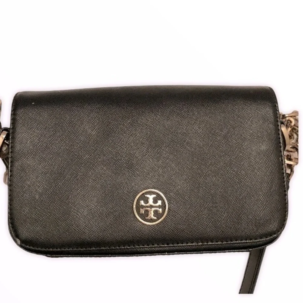Tory Burch black saffiano leather crossbody bag
